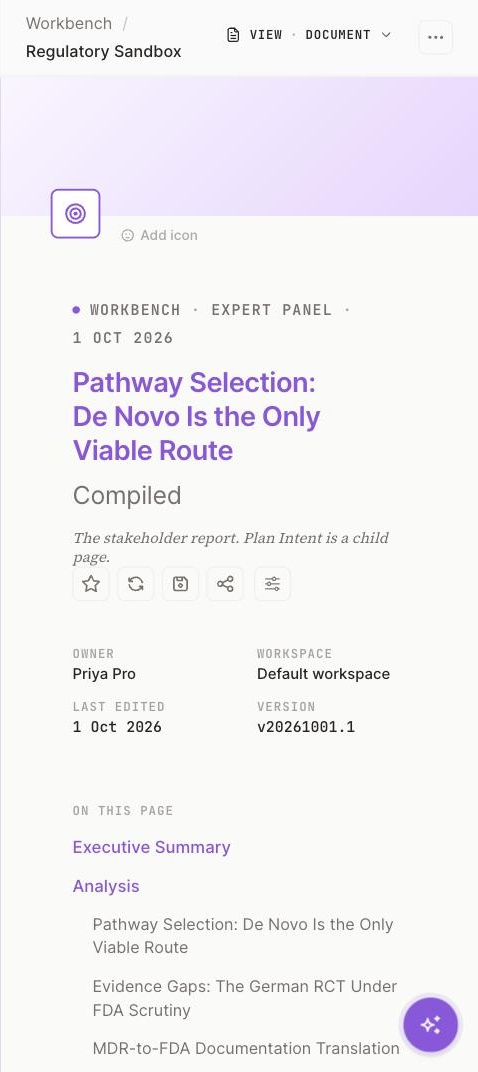 The page with its run
