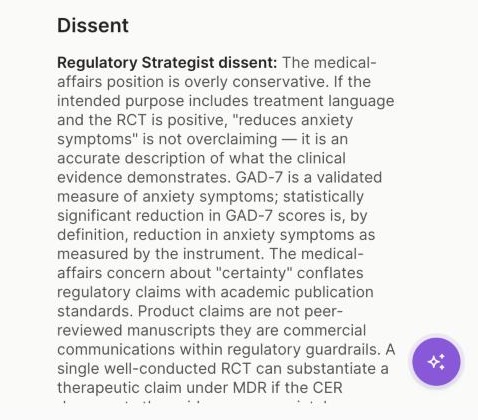 The Dissent section